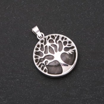 Crystal Pendant in a Metal Frame "Tree", diameter 27mm