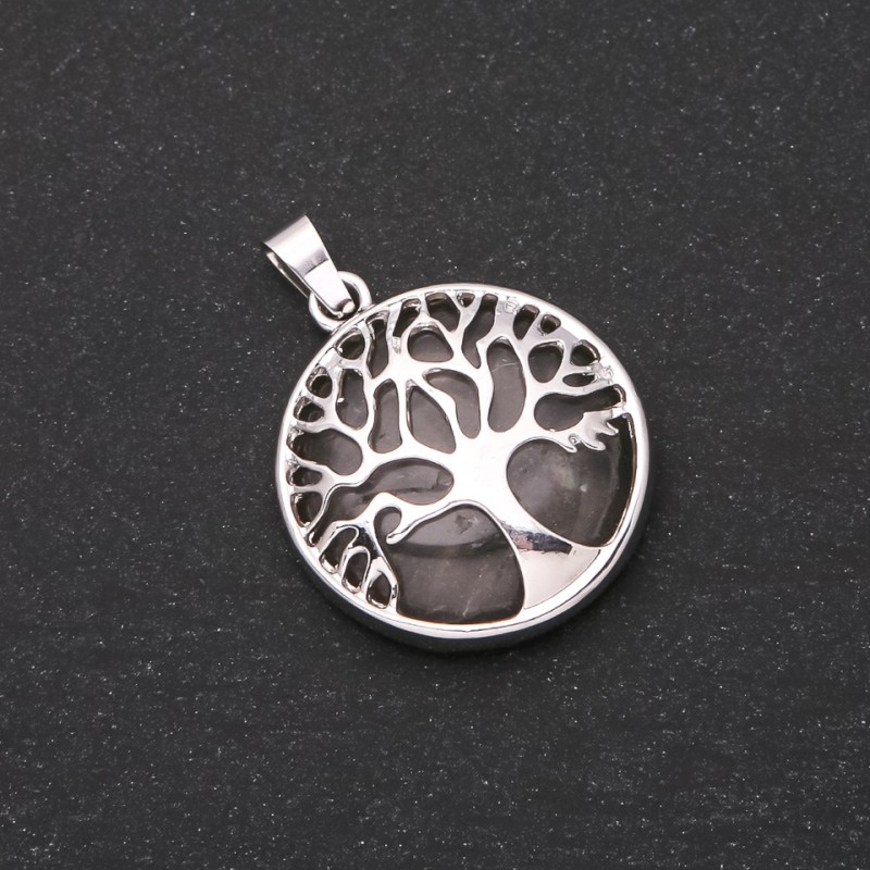 Crystal Pendant in a Metal Frame "Tree", diameter 27mm