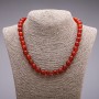 Natural Stone Necklace Carnelian Smooth Round Beads, 10mm Diameter, 45cm Length