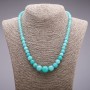 Aquamarine (Imitation) Necklace, Graduated Round Beads, Diameter 6-14mm, Length 45cm
