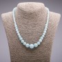 Aquamarine (Imitation) Necklace, Graduated Round Beads, Diameter 6-14mm, Length 45cm