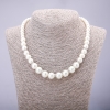 Pearl-Style Necklace (Acrylic) Ivory with Rondelle Inserts, Diameter 8-12mm, Length 42-48cm