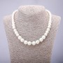 Pearl-Style Necklace (Acrylic) Ivory with Rondelle Inserts, Diameter 8-12mm, Length 42-48cm