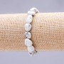 Elastic Bracelet, Cacholong Tumbled 10x12(+/-)mm