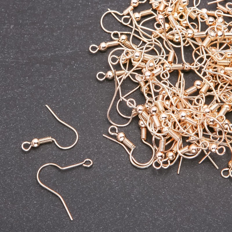 Earring Findings (Ear Wires) Hook (12x15mm) Gold-Tone Metal, Pack 200g (+/-) 500 Pairs