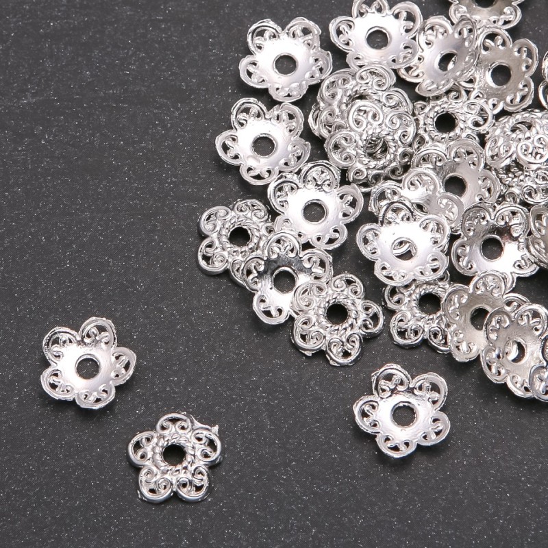 Findings End Cap, diameter 12x3mm, inner diameter 2.4mm, pack 20g, +/- 53pcs
