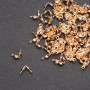 Clamshell Bead Tip Findings, gold-tone metal, 7x4(+/-)mm, pack 10g(+/-)140pcs