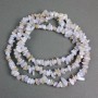Blue Agate Beads (Blue Chalcedony, Sapphirine), Natural Stone Chips, Diameter 10x6-7x3mm +/-, Length 80cm+/- on Fishing Line