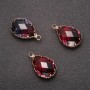 Pendant "Drop" Raspberry-Blue, Gold-Tone Setting 13x21mm