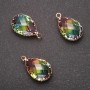 Pendant "Drop" Rainbow, Gold-Tone Setting 13x21mm