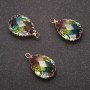 Pendant "Drop" Rainbow Color, Gold-Tone Setting 13x21mm