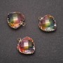 Pendant "Heart" Rainbow Color, Gold-Tone Setting 16x20mm