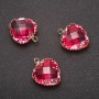 Pendant "Heart" Pink Color, Gold-Tone Setting 16x20mm