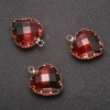 Pendant "Heart" Red-Green Color, Gold-Tone Setting 16x20mm