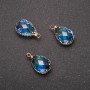 Pendant "Drop" Blue Color, Gold-Tone Setting 10x17mm