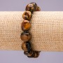 Tiger Eye Bracelet on Elastic Cord, Tumbled Beads 12x8(+-)mm