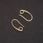 Earring Ear Wires, Yellow Metal, 8x15mm, Pair