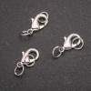 Carabiner Clasp Finding 8x15mm, Silver-Tone Metal