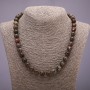 Natural Picasso Jasper Necklace, Smooth Round Beads, 10mm Diameter, 50cm Length