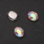 Price per Pack /10 pcs. Sew-on Crystal in Setting, Oval 10x12mm, Rainbow