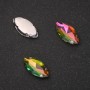 Price/Pack of 10 pcs. Sew-on Crystal in Prong Setting Oval 7x15mm Pink-Green