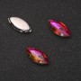 Price per Pack /10pcs. Sew-On Crystal in Claw Setting Oval 7x15mm Raspberry-Orange