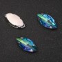 Price/Pack of 10 pcs. Sew-on Crystal in Prong Setting Oval 9x18mm Green-Blue