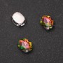 Price per pack /10 pcs. Sew-on crystal in claw setting Oval 8x10mm pink-green