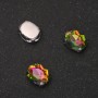 Price per pack /10 pcs. Sew-on crystal in claw setting Oval 8x10mm iridescent