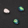 Price per Pack of 10. Sew-On Crystal in Setting, Drop 7x10mm, Green-Blue