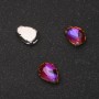 Price per Pack of 10. Sew-On Crystal in Setting, Drop 7x10mm, Raspberry-Orange