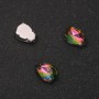Price per Pack of 10. Sew-On Crystal in Setting, Drop 7x10mm, Pink-Green