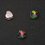 Price per Pack of 10. Sew-On Crystal in Setting, Heart 8mm, Rainbow