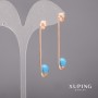 Xuping Earrings with Majorica Pearls 8x48mm 18K Gold Plated