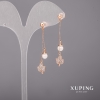 Xuping Earrings with White Stones and Majorica Pearls 10x46mm 18K Gold Plated
