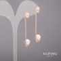 Xuping Earrings with Majorica Pearls 8x48mm 18K Gold Plated