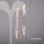 Xuping Earrings with White Stones 6x70mm 18K Gold Plated
