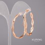 Xuping Hoop Earrings with White Stones 4x42mm 18K Gold Plated
