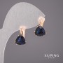 Xuping Earrings with Blue Stones 10x17mm 18K Gold Plated