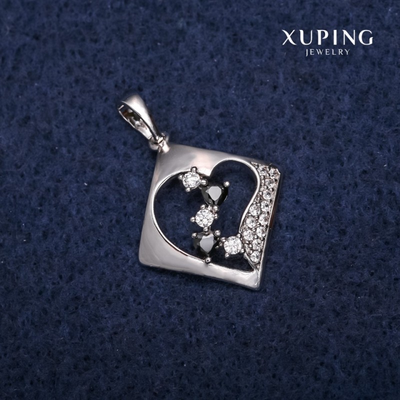 Xuping Rhombus Pendant 20x22x28mm Rhodium