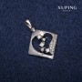Xuping Rhombus Pendant 20x22x28mm Rhodium