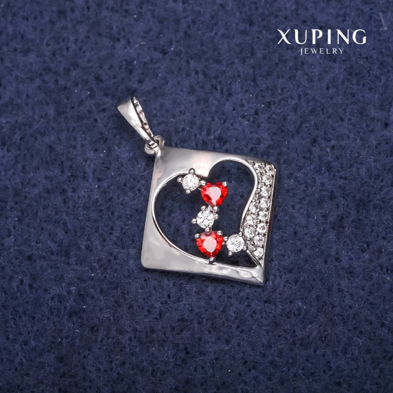 Xuping Rhombus Pendant 20x22x28mm Rhodium