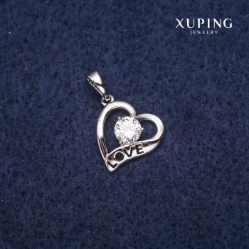 Xuping Heart Pendant 14x19mm Rhodium