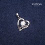 Xuping Heart Pendant 14x19mm Rhodium