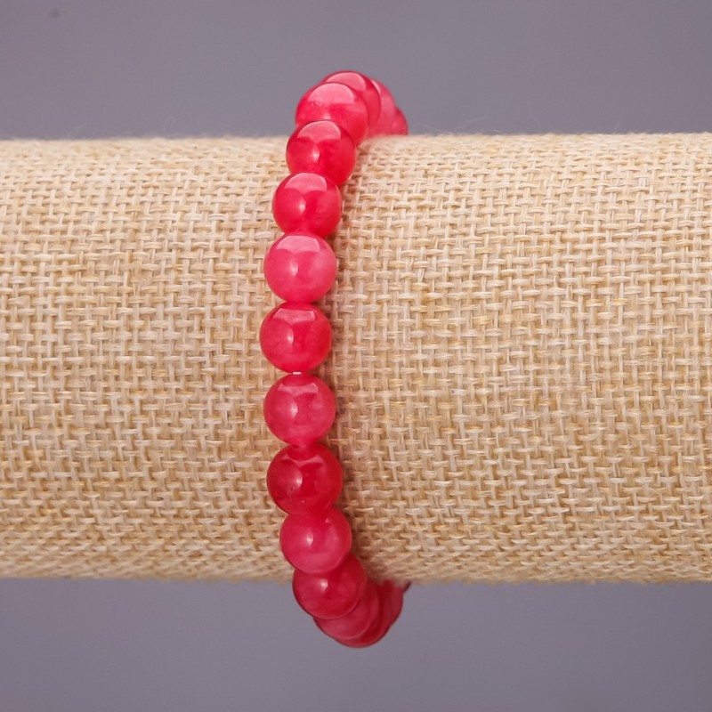 Tourmaline (Synthetic) Bracelet on Elastic Cord, Smooth Bead, Diameter 8(+-)mm, Length 18cm