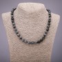 Snowflake Obsidian “Apache Tears” Necklace, 8mm Smooth Bead, 48cm