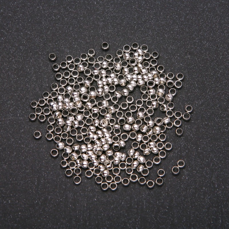 Crimp Findings "Zahipy", diameter 3mm, metal color "Silver" 8g