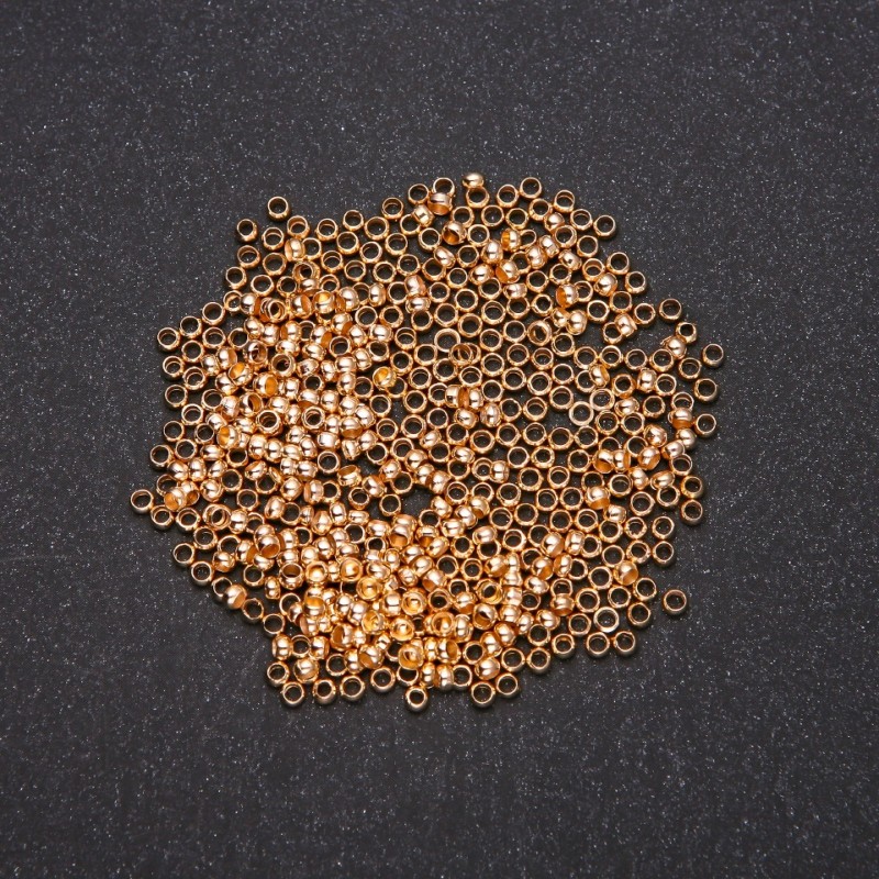 Crimp Fasteners "Zahypy", Diameter 2.5mm, Metal Color "Gold" 8g