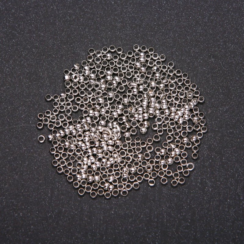 Crimp Covers "Zahipi", diameter 2.5mm, metal color "Silver" 6 grams