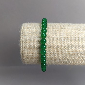 Natural Chrysoprase Bracelet, Smooth Bead, Diameter 6mm(+-), Elastic Cord, Circumference 18cm